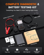 ANCEL AD310 Pro 2-in-1 OBD2 Scanner & Car Battery Tester, Diagnostic Tool with Bluetooth APP for iPhone & Android, Performance Test, Trip Analysis, Engine Health Self Check for All 1996+ Vehicles
