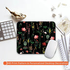 Armanza Square Mouse Pad Blooming Botanical Flowers,Personalized Premium-Textured Custom Mouse Mat Design,Washable Mousepad Cloth,Non-Slip Rubber Base Computer Mouse Pads for Wireless Mouse