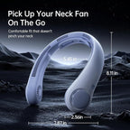 JISULIFE Portable Neck Fan Upgraded, Neckbrace Personal Hands Free, 5 Speed Gears Adjustment, 5000 mAh Wearable Bladeless Quiet Rechargeable for Outdoor Indoor, Gifts for Women Men- Sunny Blue