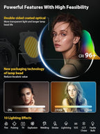 Video Light, COLBOR CL220 Lite 220W Continuous Lighting 2700-6500K Bi-Color CRI96+ 9,430Lux@3.3ft with 10 Light Effects for Film Photography【Carrying Bag and Reflector NOT Included】