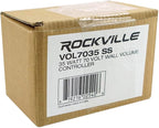 Rockville VOL7035 SS 35 Watt 70v Wall Volume Control Zone Controller, Stainless Steel, 12-Step Attenuation, Euro-Block Connector, for Commercial Audio Systems