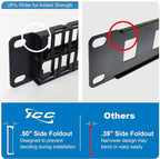 ICC 48 Port Blank Keystone 1U Patch Panel with 19” Metal Rackmount Housing for Slim Profile Keystone Jacks (Sold Separately), UL Listed, IC107BP481