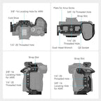 SmallRig“Black Mamba”Camera Cage for Canon R6 Mark II and R6 Mark III,Quick Release Plate for Arca-Type, Film Movie Making Camera Video Cage with Shoe Mount, 1/4''-20 & 3/8''-16 Threaded Holes