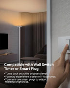 TROND Floor Lamp, 5000LM Super Bright Sky LED Modern Torchiere Standing Lamp, 3000K Warm White with 5-Level Dimmable, 71 in Tall Pole Light, 30-Minute Timer, Modular Rod, Wall Switch Compatible