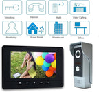AMOCAM Wired Video Intercom System, 7 Inches Video Doorbell Door Phone System, HD Camera Kits Support Unlock, Monitoring, Dual-Way Intercom for Villa Home Office Apartment