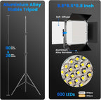 D80 Photography Lighting(Aluminum Alloy Body), 2 Packs LED Video Light with Remote, 45W 3000K-8000K Dimmable Bi-Color Panel Light for Studio/Gaming/Streaming/YouTube/Videography/Film/Video Recording
