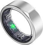 SEEKZERO Smart Ring for Women Men, 5ATM Waterproof for iPhone and Android,No Subscription Fee (Brilliant Silver, Size 10)
