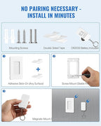Remote Control Outlet, WILAWELS Wireless Light Switch with Magnetic Base, On Off Remote Outlet Switch for Lights, Lamps, 100ft RF Range, 15A/1875W, Pre-Programmed, 1 Remote for 3 Plugs W09RC1306