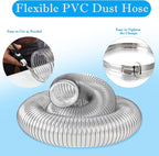 6" x 20' PVC Dust Collection Hose,6 Inch Dust Collector Vacuum Hose for Woodworking Dust Collection Systems, Dust Collection Tube Flexible Clear PVC Fume Debris Collection Hose w/Carbon Steel Wire