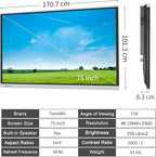 TouchWo 75" Touchscreen Monitor Smart Board, 4K Interactive Presentation Electronic Whiteboard with Android 13, Digital Signage Display for Office, Classroom,RAM 4GB+ ROM 32GB
