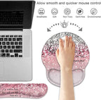 Keyboard Wrist Rest and Mouse Pad Wrist Support Set with Coasters, Non-Slip PU Base Ergonomic Gaming Mousepad for Home Office Working Studying Easy Typing & Pain Relief, Quote Bible Verses Psalm 46:5