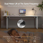 ONBRILL Standing Desk, 71x32 Inches Rectangle Stand Up Desk with 4 Legs, Dual Motor and Memory Controller, Adjustable Height from 28-46 Inches for Home and Computer Workstation, White