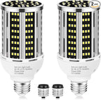 YANYCN 50W 2 Pack LED Corn Light Bulb,5000K Daylight 6500LM(500W Equivalent) Commercial GradeE26/E39 Medium Mogul Base LED Lamp,Large Area Lights for Outdoor Indoor Garage Warehouse Factory Bay Light