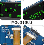 XIITIA 2pcs 2.42 inch 128x64 OLED LCD Display Module SSD1309 7 Pin SPI/IIC I2C Serial Interface for Arduino UNO R3 (Green Light)