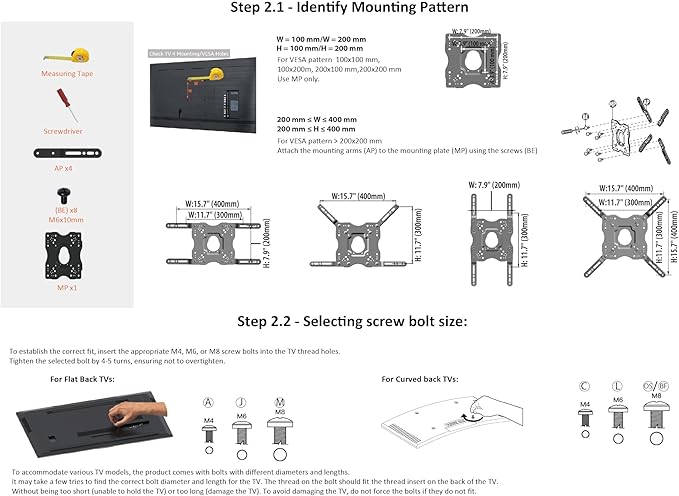 Amazon Basics Full Motion Articulating TV Wall Mount, with Swivel and Tilt, for 26" to 55" TVs and Flat Panels up to 80 Lbs, VESA Compatible, Black