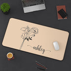 Hilis Personalized Gift Custom Mouse Pad, Personalized Birth Flower, Color and Name. Gaming Office Work Desk Mat, 4 Sizes Mousepad, Office Supplies & Desk Accessories