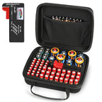 Arkeiliy Battery Organizer, Battery Organizer Storage Case with Tester BT-168, Waterproof Battery Holder Box Holds, Battery Case Organizer 60+ AA AAA C D 9V Batteries (Batteries are Not Included)