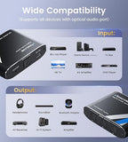 NEWCARE Optical Audio Splitter 1 in 3 Out,SPDIF Toslink Digital Optical Audio Cable Splitter 1x3 Support LPCM2.0 Doldy Digital & DTS 5.1 for Xbox,PS4,DVD,TV Box,Home Theatre, Receiver,Sound Bar