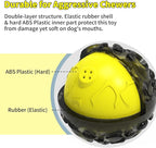 Dog Ball for Aggressive Chewers - Interactive Dog Toy Giggle Balls Fun Squeaky Sound to Keep Them Busy, Durable for Small Medium Large Breeds, Rubber Chew Toys, As Seen on TV, Black & Yellow