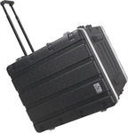 Sound Town Lightweight 12U PA DJ Rack/Road Case with 11U Rack Space, ABS Construction, 19" Depth, Retractable Handle, Wheels and Heavy-Duty Latches (STRC-A12UT)