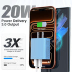 [20W/2Pack] Fast Charger Block, USB C Wall Charger, Charger Cube, Dual Port PD Fast Charging Block Brick Compatible for Watch Series 10 iPhone 16 17 Pro Max Airpod Brick Plug Power Adapter, Blue