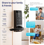 Smart Lock Ring Doorbell Fingerprint Deadbolt for Homeowners or Parents Door Lock with Camera and Door Handle for Renters, Keyless Entry Door Lock for Front Door (Contour V Blacks+)