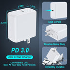 65W Super Fast Charger Type C for Samsung Galaxy S25 Ultra S25 FE Edge S24 Ultra FE S23 A17 A16 Z Fold Flip 7 6, Moto Edge 70 60 Stylus Fusion Razr, USB C Fast Charging Block & 6ft Type C Charge Cable