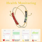 Smart Bracelet for Women, Jewelry Fitness Tracker with 2 Bands, Heart Rate & SPO₂ Monitor, Stress & Sleep Tracking, Step & Calorie Counter, 5ATM Waterproof for iOS & Android, No Subscription, Red