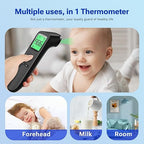 Forehead Thermometer for Adults and Kids, Fast Accurate Thermometer with Fever Alarm, 1S Reading & Silent Mode, Easy to Use for Baby, Kids & Elderly (Black)