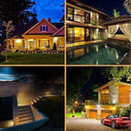 Aootek Solar Outdoor Motion Sensor Lights 2500Lm Solar Panel to 15.3 in² and 3 Modes(Security/Permanent On All Night/Smart Brightness Control) with IP65 Waterproof with Wide Angle(4pack)