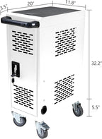 16 Device Mobile Charging Station for Laptops/Tablets/iPads/Chromebooks,16 Bay Lockable Charging Cabinet with Cable Management & Power Strip Included, Laptop & Tablet Storage Carts,Easy Assembly