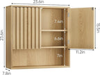 Smuxee Fluted Bathroom Cabinet Wall Mounted, Wooden Medicine Cabinet with Adjustable Shelf, Bathroom Cabinet for Bath Room, Living Room, Laundry Room