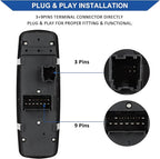 Obaee Driver Side Power Window Switch Compatible with 2012-2015 Dodge Grand Caravan, 2013-2015 Ram 1500 2500, 2015 Ram 3500, 2012-2015 Town & Country, Replaces 68110867AB, 68110867AA, 3+9 Pins