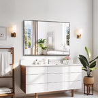 CILIBER Beveled Bathroom Mirror, 30x40 Large Frameless Mirrors for Over Sink, Upgraded Shatterproof Beveled Frameless Vanity Mirror for Bathroom,Bedroom,Living Room and Entryway