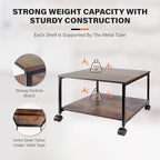 EMERIT Printer Stand,19.5''x19.5''x12.8'' 2 Tier Large Printer Laser Table Heavy Duty Rolling Printer Cart with Wheels for Home Office -100 LBS Each Tier