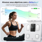 arboleaf Scale for Body Weight, Smart Scale with BMI, Body Fat, Muscle Mass, 26 Metrics Full Body Composition Analyzer, 8-Electrode High Precision Digital Bathroom Scale, Bluetooth Sync, White