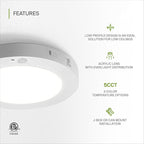 ASD LED 7" Round Flush Mount Ceiling Light Fixture, Low Profile Surface Lighting | 5CCT, Motion Sensored, Ultra-Thin, ETL Listed | 15W 900LM 2700-6000K 120V | Kitchen, Bedroom, Hallway Lamp | White