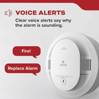 Kidde Smoke Detector, 10-Year Battery Powered, Voice Alerts, LED Warning Light Indicators, 20SD10-V