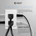 Unidapt Multi Plug Outlet Splitter, Multiple Outlets Extender Adapter with 6 AC Power Socket, Side Splitter Box, Wall Tap Plug Expander for Home Hotel Office Dorm Essentials, 2-Pack