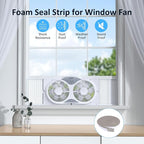 shinic 9" Twin Window Fan with Reversible Airflow, Removable Cover and Bug Screen, Remote Control, 3 Functions-3 Speeds, Width Adjustable (23.5" to 37"), Bathroom Kitchen Window Fan ETL Certified