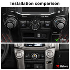 JeCar Air Conditioner Button Trim Cover Aluminum Alloy Knob Cover Fit for Toyota 4Runner 2010-2023, Black