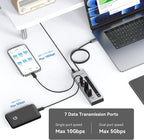 TobenONE Powered USB C Hub, 11-in-1 10Gbps USB C Splitter with 5 USB-A and 5 USB-C, 72W Adapter, 100W PD-IN, 45W USB C Charging Port, USB C Expander for Laptop/PC, MacBook, iPad,Phone(Not for Monitor)
