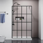 Goodyo 46" X 72" Shower Door Clear Tempered Glass Framed Shower Screen Walk-in Black Finish