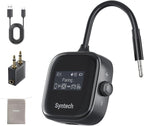 Syntech Airplane Bluetooth Transmitter Receiver 5.4 Adapter for 2 AirPods or Wireless Headphones, HD Display Low Latency 3.5mm AUX Jack Bluetooth Audio Adapter for Flying, TV, Car, Gym, Home Stereo