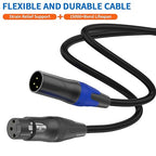 LanSenSu XLR Female to 2 XLR Male Patch Y Cable, Balanced Microphone Splitter Cord, Audio Adaptor, 11.8 Inches (2Pack)
