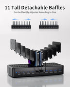 100W Charging Station for Multiple Devices, 10-Port USB Fast Charging Station with Adjustable Dividers & 10 Cables- Multi Device Organizer Charging Dock for iPhone, iPad, Tablets & More