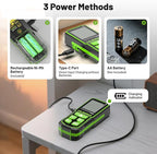 Huepar 330FT Green Laser Measuring Tool with Angle Sensor, ±1/16in (±1.5MM) Accuracy, Rechargeable Digital Laser Room Measuring Device, Laser Distance Measurement, Gifts for Men, Fathers Day Birthday