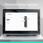 Logitech Spotlight Presentation Remote - Universal Wireless Presentation Clicker with Laser Pointer, Advanced Digital Highlighting, Bluetooth, 30 m Range and Quick Charging - Black
