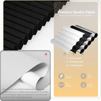 Boolegon No Drill Motorized Cellular Blinds with Remote Motorized Blackout Honeycomb Blinds for Indoor Windows Easy to Install Automatic Cellular Shades for Home,Blackout Black,Custom Size