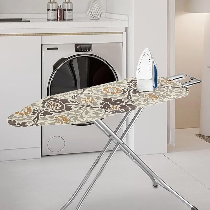 ZCFYGDX Elastic Ironing Board Covers Standard Size, William Morris Prints Ironing Board Straps/Cover and Fastener 14x45 Inch, Strongly Breathable and Doesn't Retain Moisture, Easy Installation